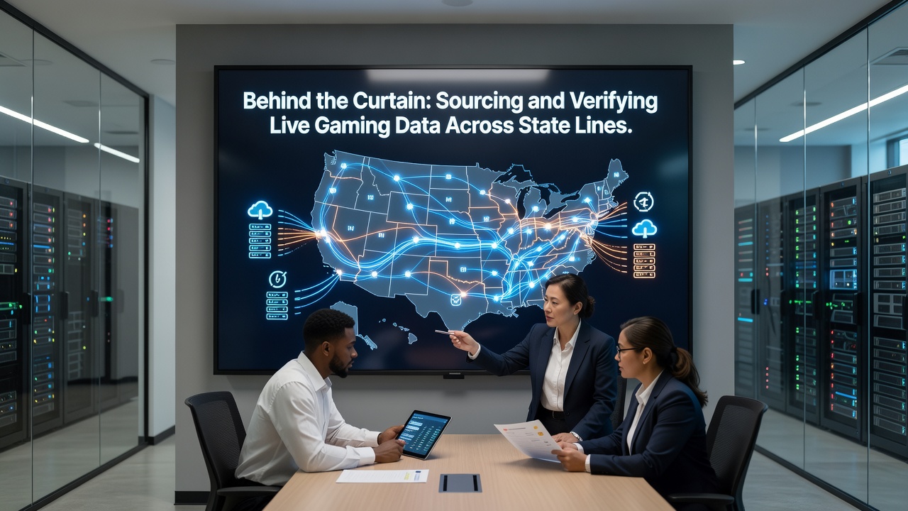 Technicians reviewing encrypted live data logs on multiple monitors in a secure operations center